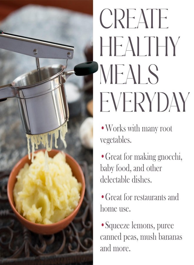 بيلمين عصارة بطاطس كبيرة من بيلمان سعة 15 أونصة | عصارة وهراسة بطاطس متينة من الفولاذ المقاوم للصدأ | مثالية لتحضير البطاطس المهروسة | أداة مطبخ مزودة بـ 3 أقراص قابلة للتبديل (أسود) - Image 4